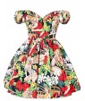 Women's Going out Vintage A Line Dress,Print Square Neck Above Knee Short Sleeve Pink / Red / Black / Green Polyester Summer