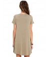 Women's Club Sexy Skater Dress,Solid V Neck Mini Short Sleeve Beige / Black / Green / Orange Polyester