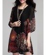 Women's Casual/Daily / Plus Size Dress,Floral Mini ? Length Sleeve Blue / Red / Black Summer Inelastic Thin