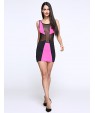 Women's Round Neck Mesh Mini Dress , Cotton/Spandex Blue/Pink/White Sexy/Party