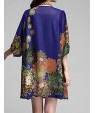 Women's Casual/Daily / Plus Size Dress,Floral Mini ? Length Sleeve Blue / Red / Black Summer Inelastic Thin