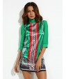 Women's Going out Vintage Loose Dress,Print Turtleneck Above Knee ? Sleeve Multi-color Silk / Polyester / Others Summer