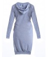 Women's Casual/Daily / Plus Size Dress,Solid Round Neck / Hooded Above Knee Long Sleeve Blue / Black / Gray Polyester Fall Micro-elastic