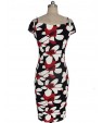 Women's Sexy Floral Bodycon Dress , V Neck Knee-length Cotton / Polyester