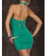 Women's Sexy Halter Cotton and Spandex Mini Dress