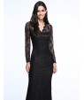 Women's Sexy Beach Casual Party Plus Size V Neck Bodycon Lace Maxi Dress