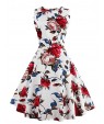 Womens Elegant Printed Vintage Style Swing Rockabilly Party Dress