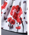 Women's Cute Floral A Line Dress,Round Neck Mini Polyester