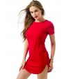 Women's Club Simple Plus Size / Sheath Dress,Solid Slim Round Neck Mini Short Sleeve More Colors Can Available