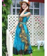 Women's Round Neck Embroidery Dress , Chiffon Midi Sleeveless