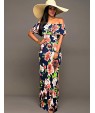 Women's Going out Vintage Slim Backless Sheath Dress,Floral Boat Neck Maxi Sleeveless