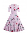 Women's Plus Size / Party/Cocktail Vintage Sheath / Swing Dress,Floral Sweetheart Knee-length ? Length