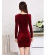 Women's Plus Size / Going out Street chic Bodycon Dress,Solid Asymmetrical Above Knee Long Sleeve Red / Black / Purple