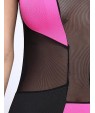 Women's Round Neck Mesh Mini Dress , Cotton/Spandex Blue/Pink/White Sexy/Party