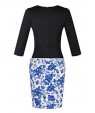 Women's Sexy / Work / Casual / Day Floral Sheath Dress , Round Neck Knee-length Polyester