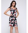 Women's Sexy Floral Bodycon Dress , V Neck Knee-length Cotton / Polyester