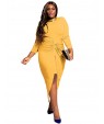 Women's Plus Size / Formal / Party/Cocktail Sexy / Street chic Sheath Dress,Solid Crew Neck Asymmetrical Long Sleeve