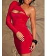 Sexy One-shoulder Cotton and Spandex Mini Dress