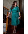 Women's Party/Cocktail Vintage Plus Size Dress Round Neck Knee-length ? Length Sleeve Green Spandex Fall