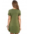 Women's Club Sexy Skater Dress,Solid V Neck Mini Short Sleeve Beige / Black / Green / Orange Polyester