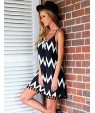 Women's Beach Tassels Backless Wave Sleeveless Mini Dress