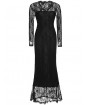 Women's Sexy Casual Party V Neck Lace Maxi Dress