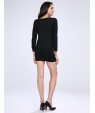 Women's Black/White Mini Dress, Batwing Sleeve Sequin Design