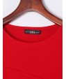 Women's Work / Plus Size Dress,Solid Round Neck Mini Long Sleeve Red / Beige Polyester Summer