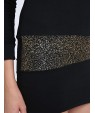 Women's Black/White Mini Dress, Batwing Sleeve Sequin Design