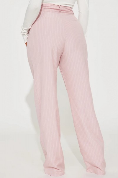 High-Waisted Pinstripe Wide Leg Trousers