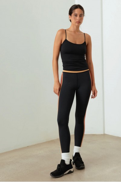 Sleek Vibrant Side Stripes High-Waist Legging