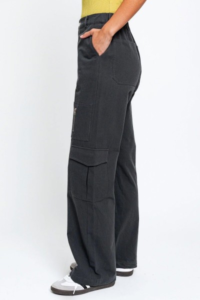 High Waisted Wide Leg Pockets Cargo Pants