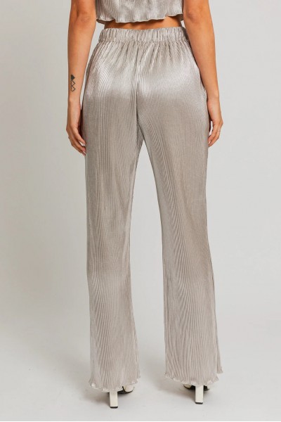 Shimmer Plated Wide Disco Pants