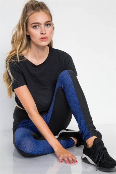 Dazzling Blue Workout Activewear Athletic Leggings