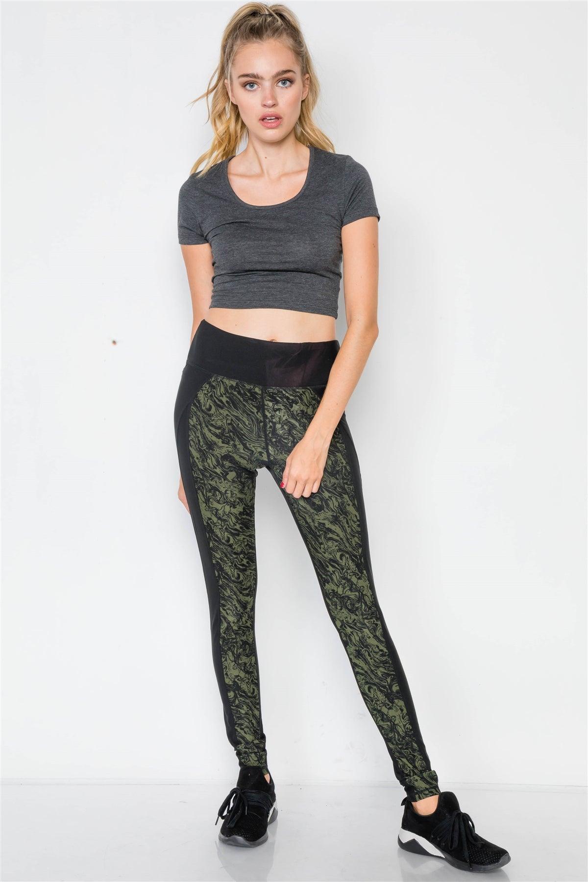 Riffle Green Activewear Workout High-Rise Leggings