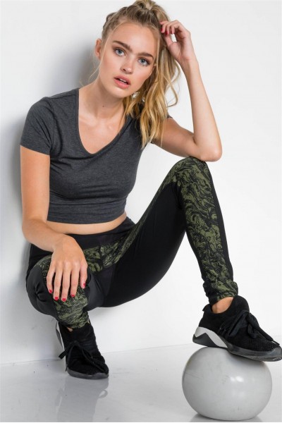 Riffle Green Activewear Workout High-Rise Leggings