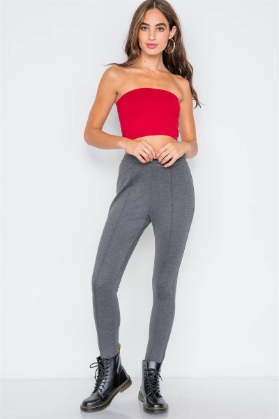 Heather Charcoal Thick Knit Activewear Leggings Pant