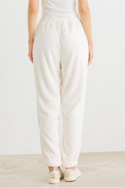 Ivory Fuzzy Knit Two Pocket High Waist Pants /2-2-2