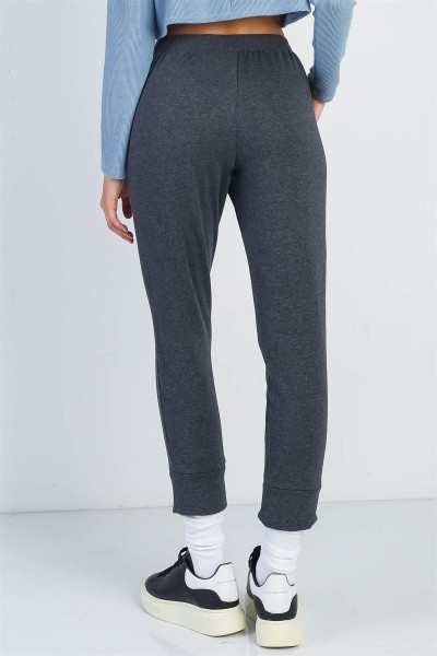 Charcoal High Waist Two Pocket Joggers Pants