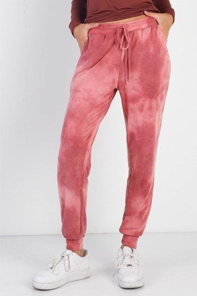 Rust Tie-Dye Jogger Pants