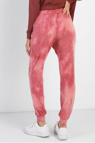 Rust Tie-Dye Jogger Pants