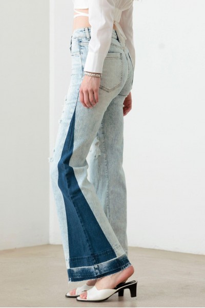 Acid Wash Flare Denim Jeans