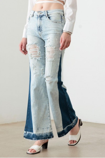 Acid Wash Flare Denim Jeans