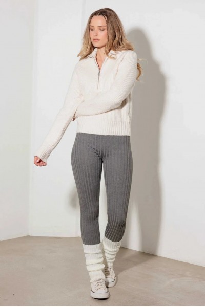 Ribbed Pattern High Waist Cozy Sweater Leggings