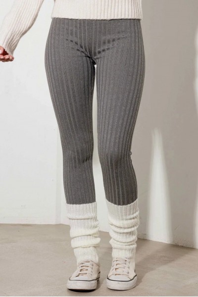 Ribbed Pattern High Waist Cozy Sweater Leggings