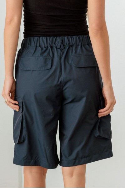 Navy Cargo Bermuda Shorts